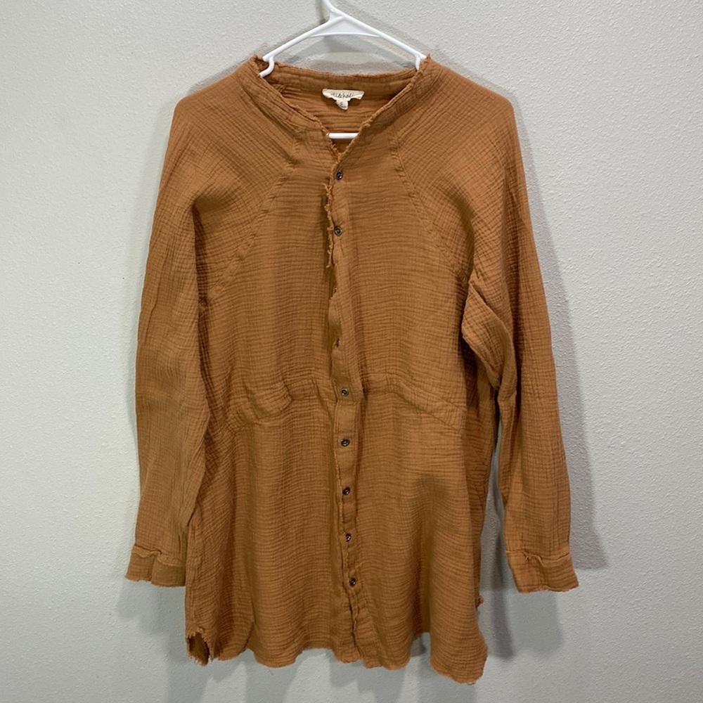 Oil&Hali WASHED BUTTON FRONT DOUBLE GAUZE SHIRT